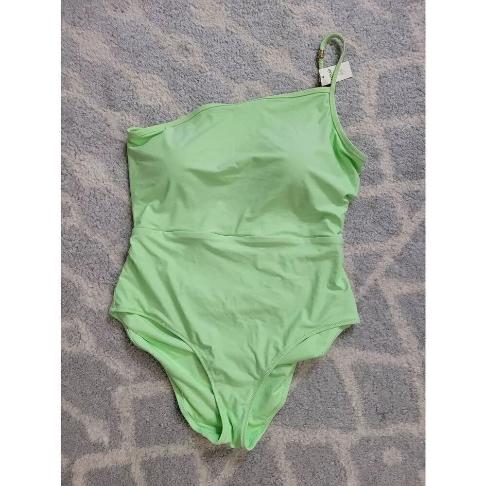 Aerie Like Green One Shoulder One Piece US L NWT